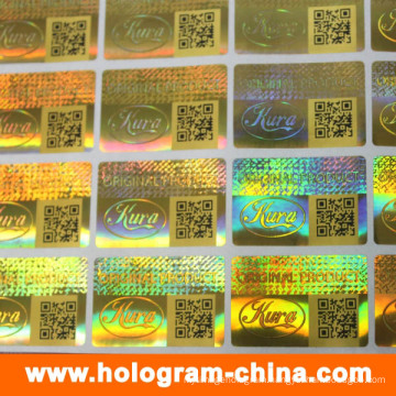 Security 3D Laser Hologram Stickers with Qr Code Printing